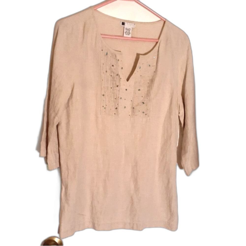 Carol Little linen shirt 12 L beige